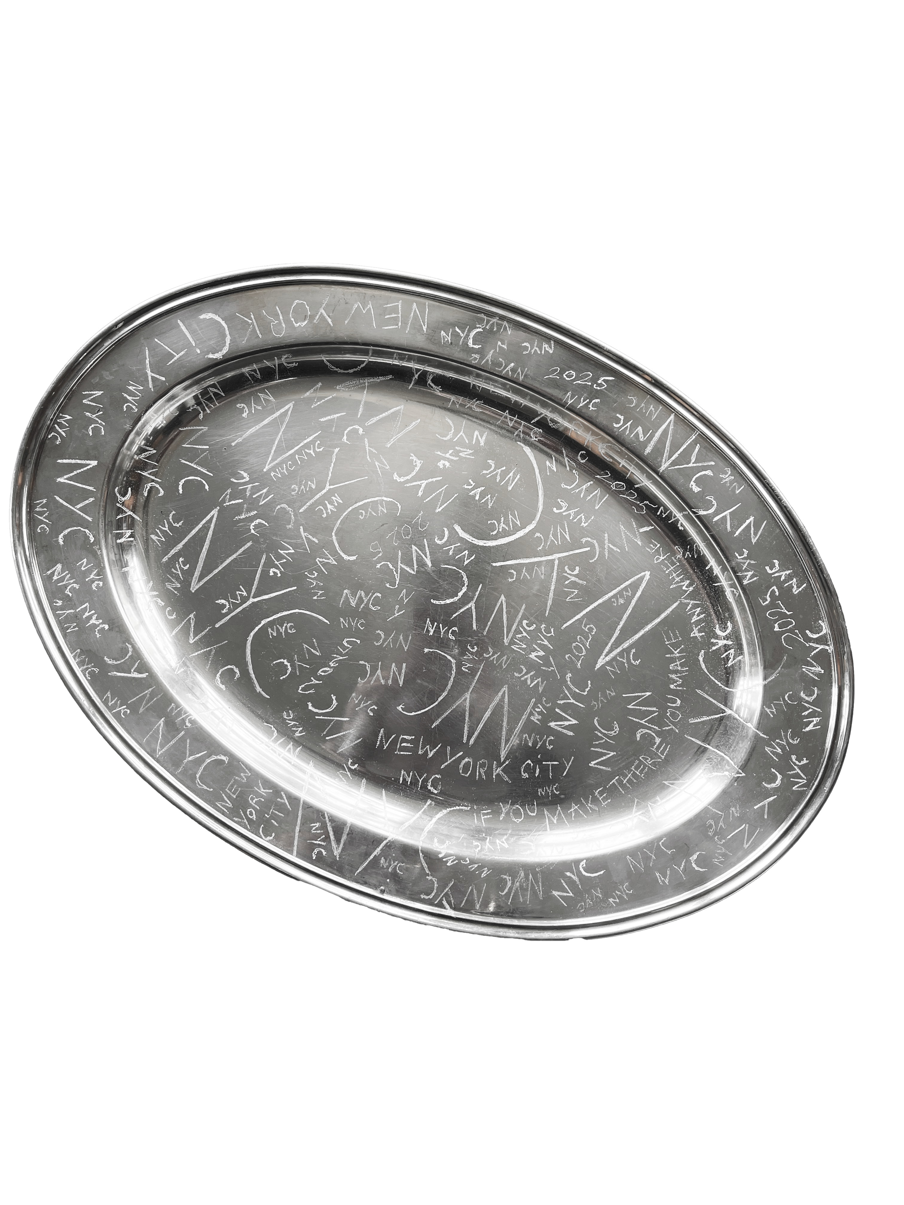 NYC silver plate